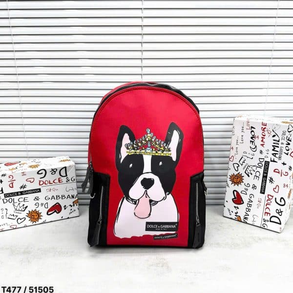 Ba Lô Dolce & Gabbana In Hình Chó Crown – Thiết Kế Cá Tính, Thời Trang Unisex Cao Cấp