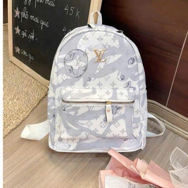 Balo Thời Trang Cao Cấp LV Trắng Xám – Thiết Kế Sang Trọng, Hiện Đại