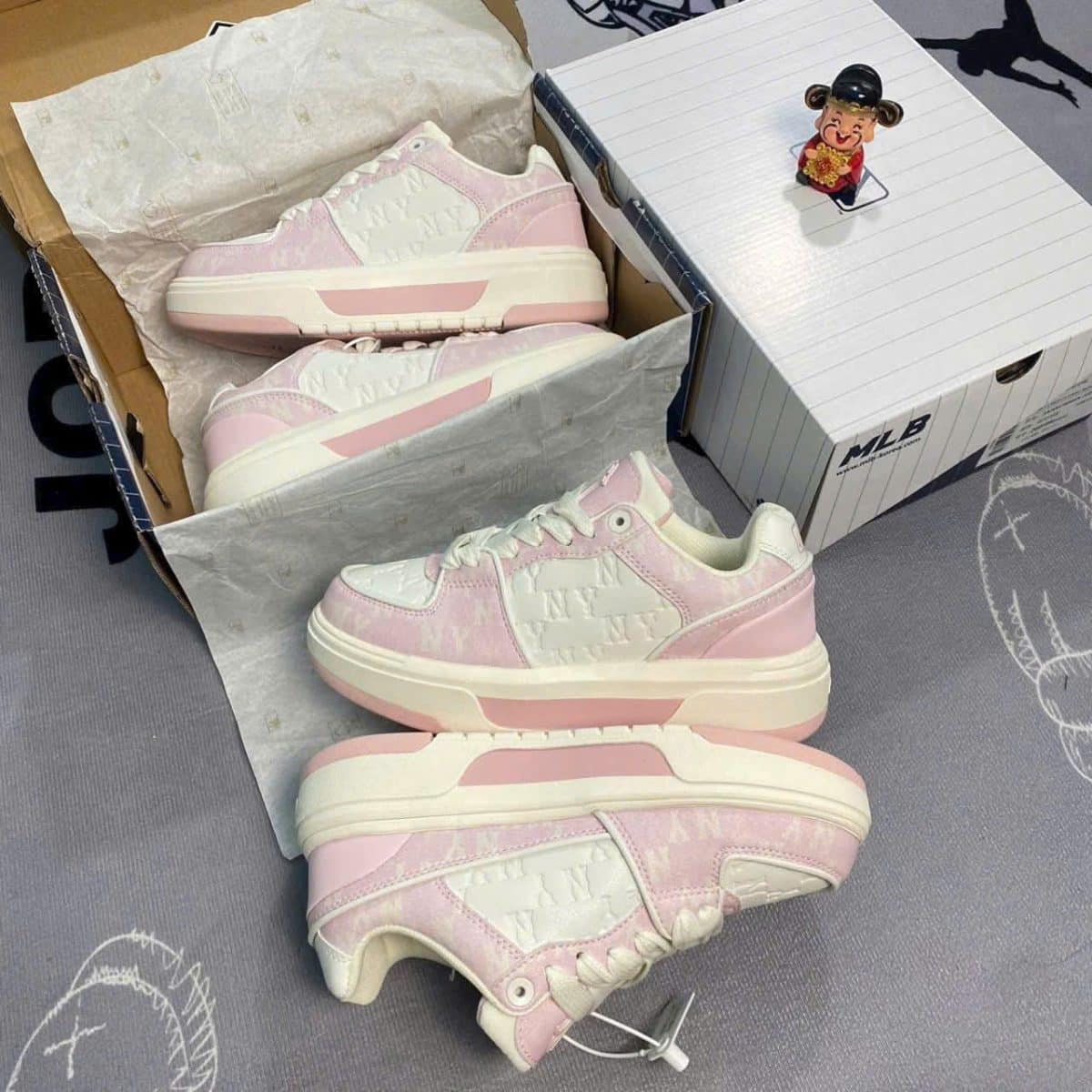 Giày MLB Chunky Liner NY Pink White - Ảnh 1