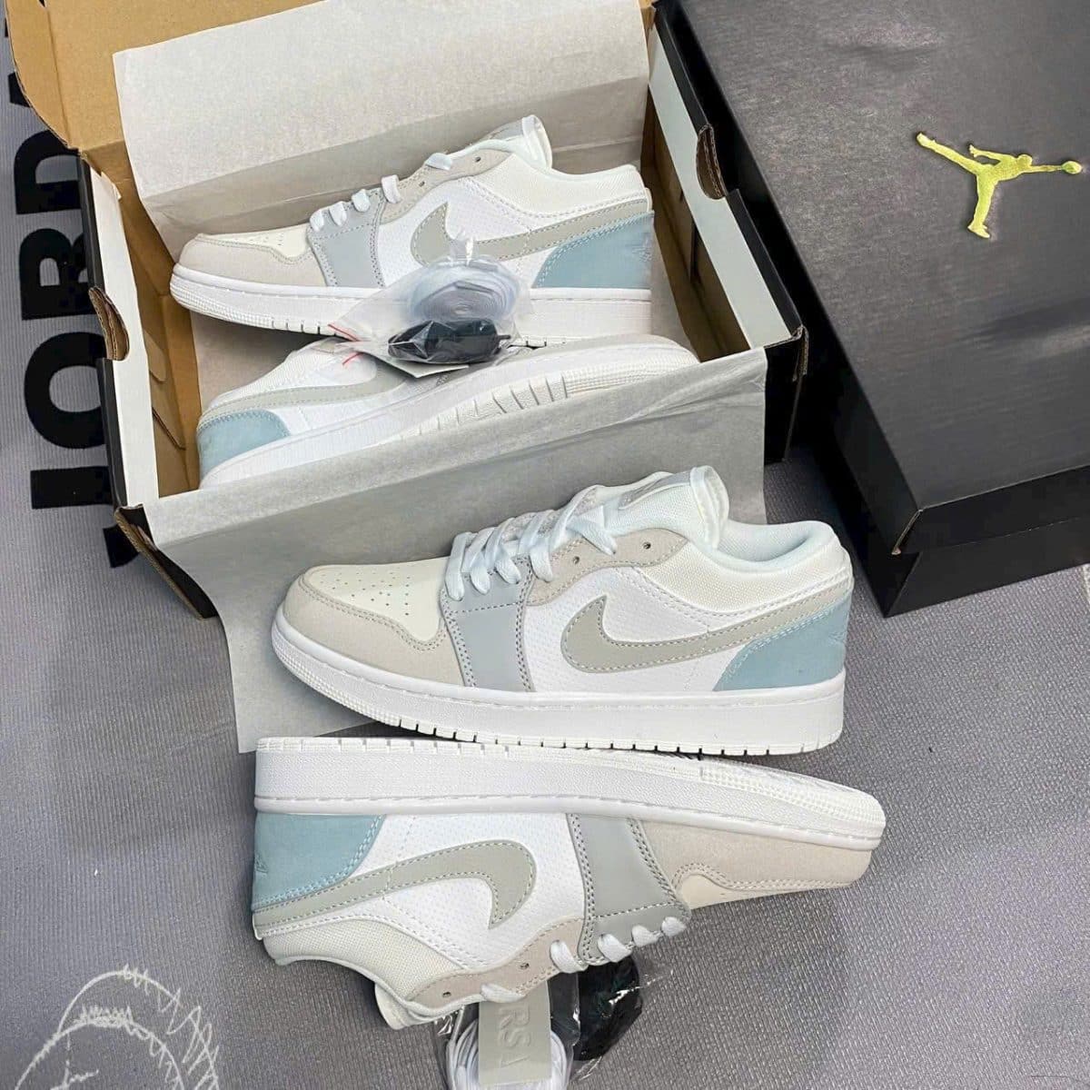 Giày Jordan 1 Low Pastel Blue Grey – White Xám Xanh Nhạt - Ảnh 1