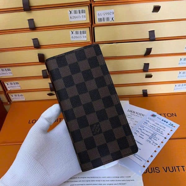 Ví nam Louis Vuitton Damier Ebene Canvas – Họa tiết caro nâu đen