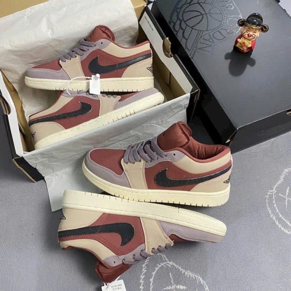 Giày Jordan 1 Low Red Brown Beige – Đỏ Nâu Be Cổ Thấp