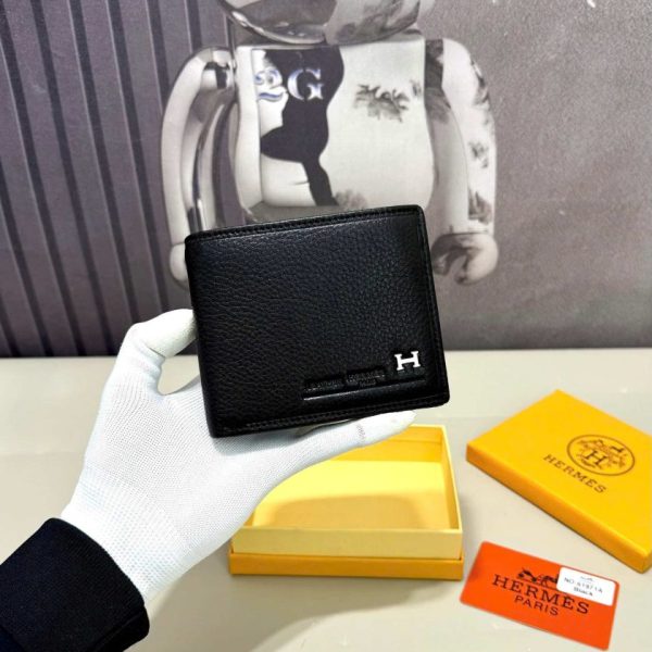Ví nam Hermes Paris da thật cao cấp màu đen