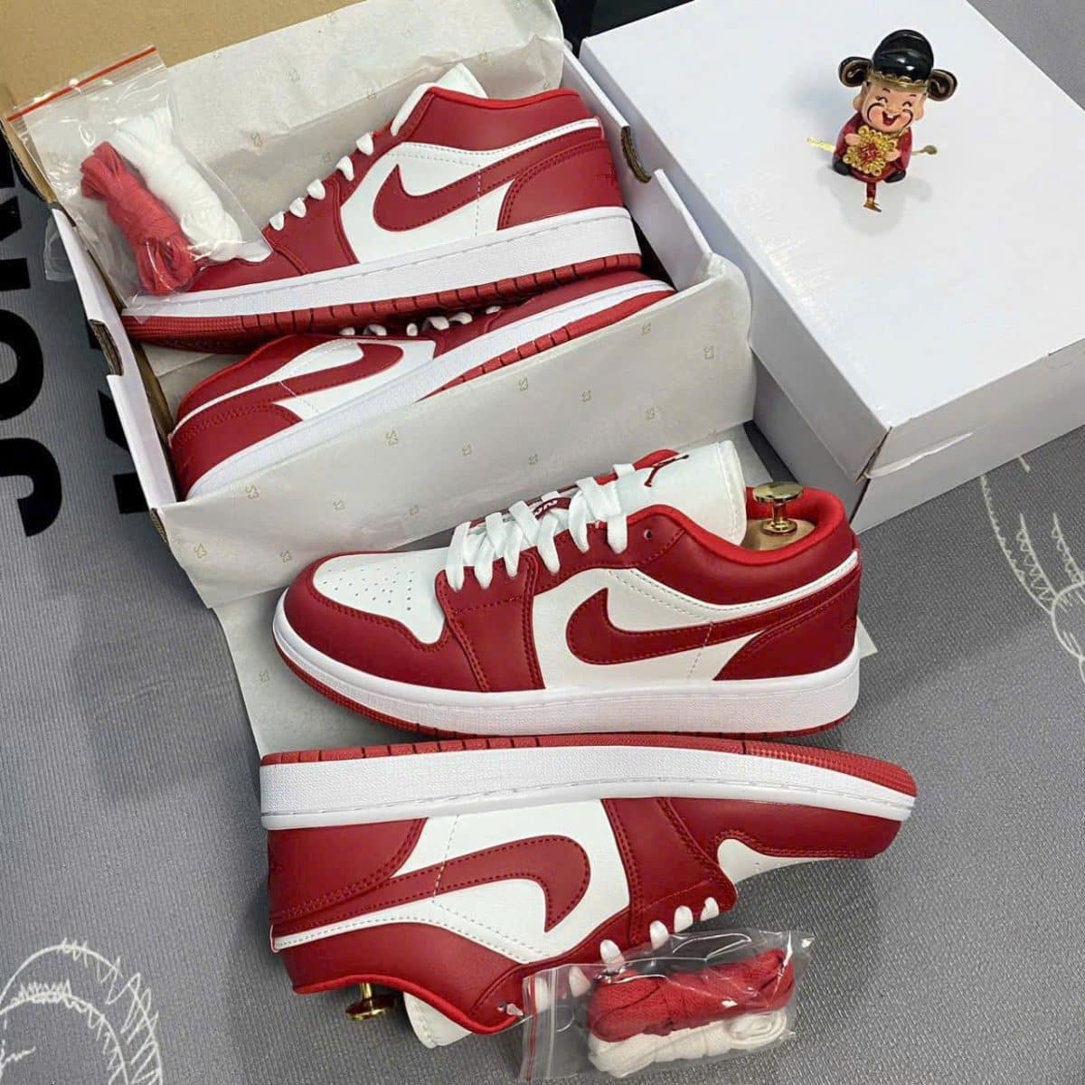 Giày Sneaker Low Cổ Thấp Đỏ Trắng – Low Top Red White Premium - Ảnh 1