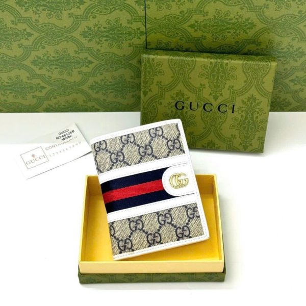 Ví nam Gucci Ophidia GG Supreme viền trắng cao cấp