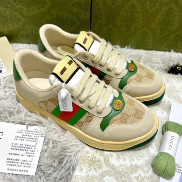 Giày Sneaker Gucci GG Supreme Sọc Xanh Đỏ – Phong Cách Thời Trang Cao Cấp