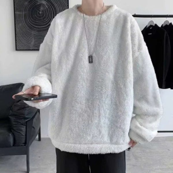 Áo khoác lông mềm unisex form rộng giữ ấm mùa đông