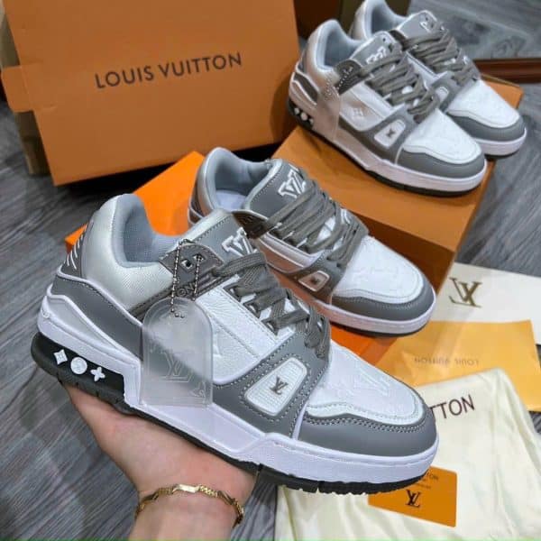 Giày Sneaker Louis Vuitton LV Trainer Màu Trắng Xám – Thiết Kế Cao Cấp, Thời Trang Nam Nữ